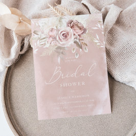 Invitación La hermosa y divina Rosa de Rubor con ducha de nov