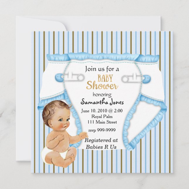 Invitación La imagen de Baby Shower Invi de niño pequeño prín (Anverso)