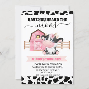 Invitación La Impresión De Las Vacas Barn Te Ha Oído El Cumpl