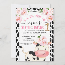 Invitación La impresión en vaca tiene que oír el primer cumpl