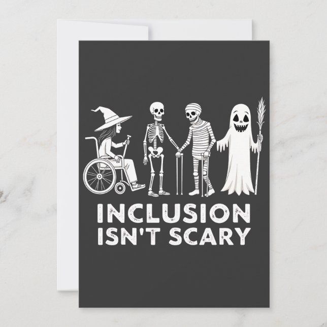 Invitación La inclusión no da miedo Profesor de Esqueleto Esp (Anverso)