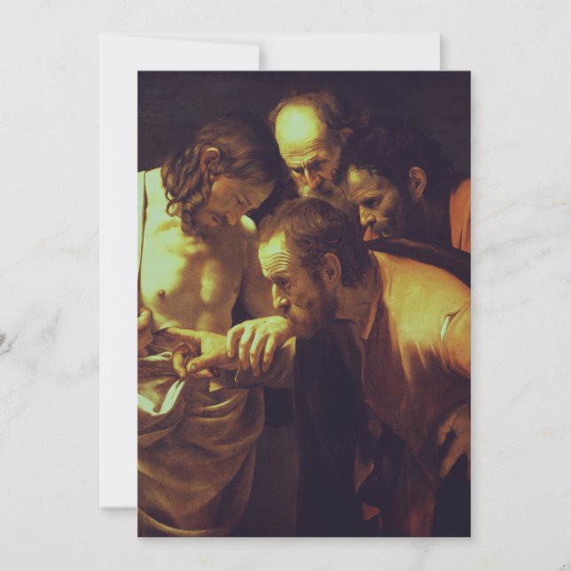 Invitación La incredulidad de Santo Tomás por Caravaggio (Anverso)