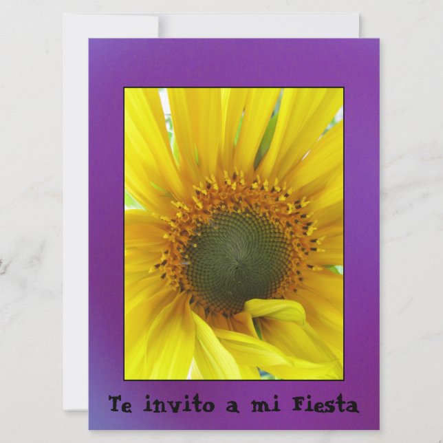 Invitación - La invitación a la Fiesta - Girasol (Anverso)