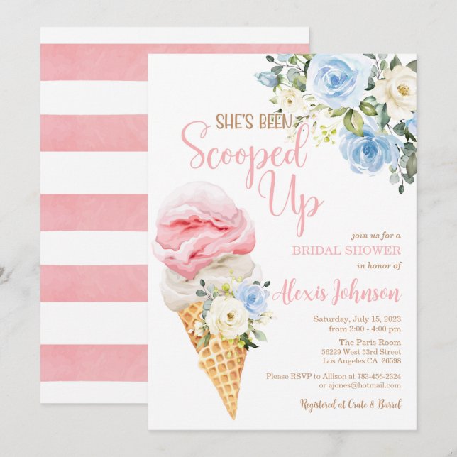Invitación La invitan a duchas nupciales (Anverso / Reverso)