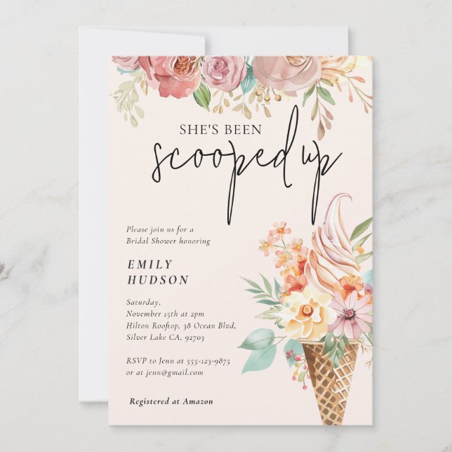 Invitación La invitan a duchas nupciales (Anverso)