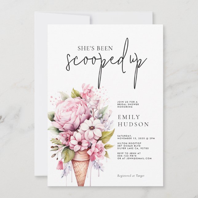 Invitación La invitan a duchas nupciales (Anverso)
