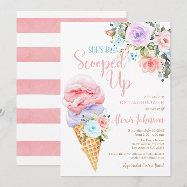 Invitación La invitan a duchas nupciales (Anverso / Reverso)