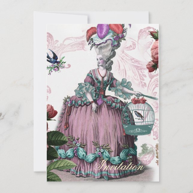 Invitación la jaula de los pájaros (The Bird cage) 2 (Anverso)