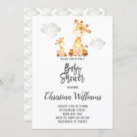 La jirafa de la hierba mate Baby Shower Neutral Gr