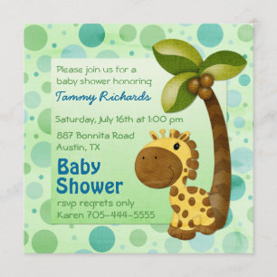 Invitación La jirafa de los puntos de la polka - Baby Shower