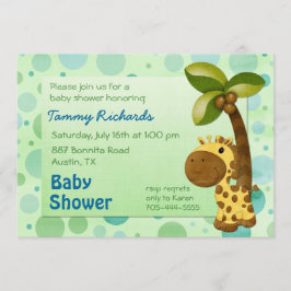Invitación La jirafa de los puntos de la polka - Baby Shower 