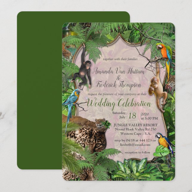 Invitación La jodida jungla africana (Anverso / Reverso)