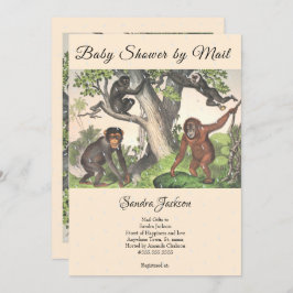Invitación La jungla de los monos: Baby Shower neutro en géne