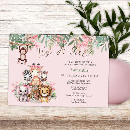 Invitación La jungla de Safari caprichosa es un Baby Shower C