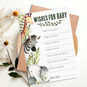 Invitación La jungla de Safari desea un juego de Baby Shower