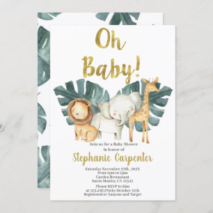 Invitación La jungla Oh la bebé Safari Baby Shower Boy Invita