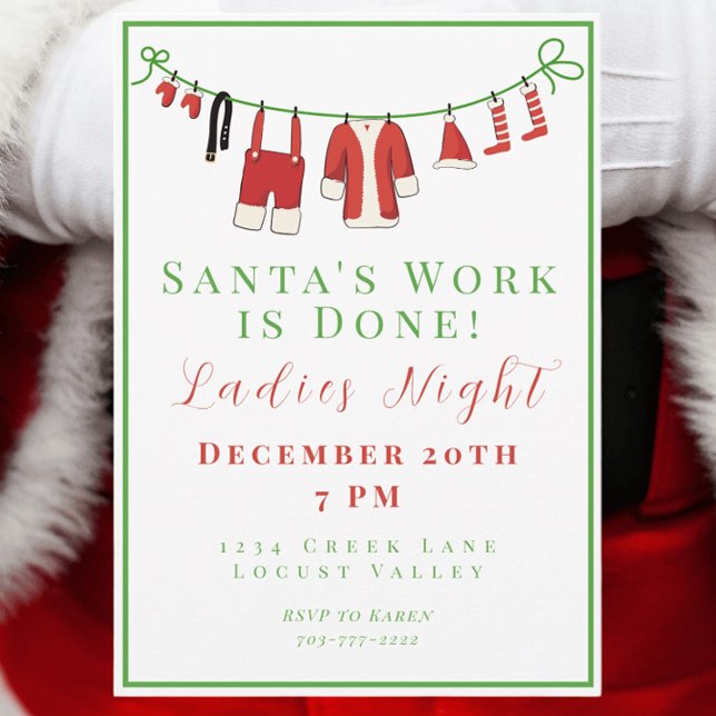 Invitación La Labor de Santa Está Hecha Fiesta de Navidad par (Subido por el creador)