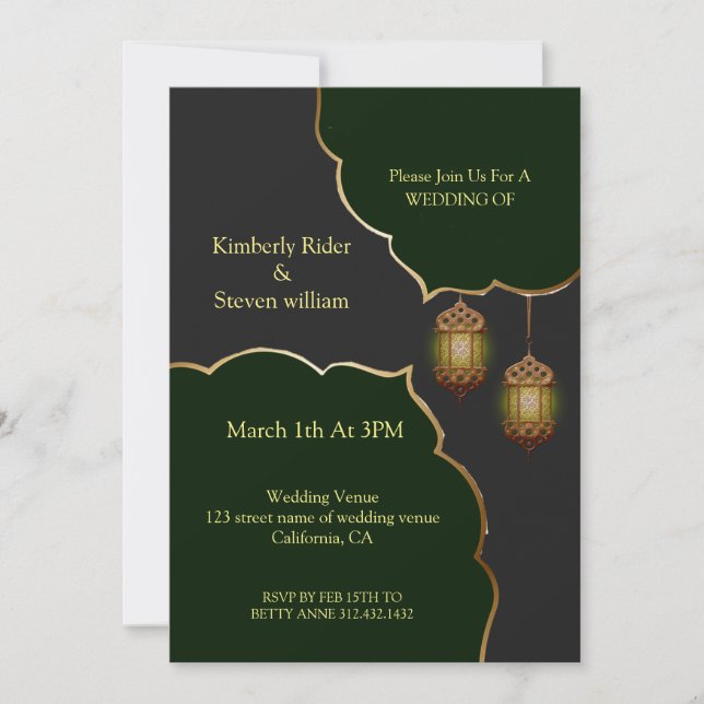 Invitación La lámpara islámica relámpago (Anverso)