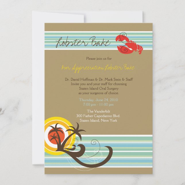 Invitación La langosta del verano del día de fiesta de la (Anverso)