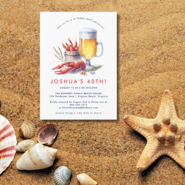 Invitación La langosta roja: fiesta de cumpleaños de bajo con (Subido por el creador)