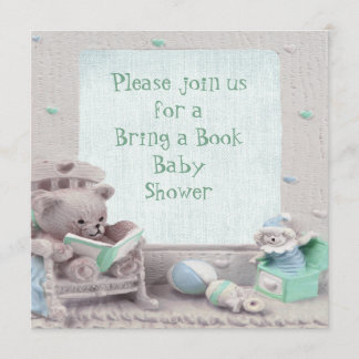 Invitación La lectura linda del peluche trae un libro Baby