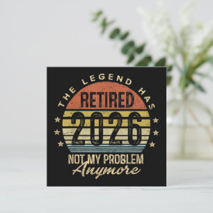 Invitación La leyenda se ha retirado Gráfico retro puesta de