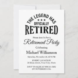 Invitación La leyenda se ha retirado oficialmente Fiesta de j