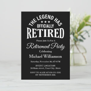 Invitación La leyenda se ha retirado oficialmente Fiesta de j