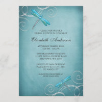 La libélula azul verde azulada remolina ducha