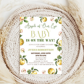 Invitación La linda Manzana De Nuestro Baby Shower Ojo