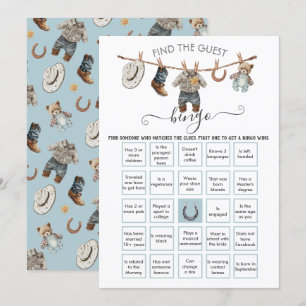 Invitación La línea de ropa de niño pequeño encontró el BINGO