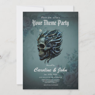 Invitación La llama de la vida: un diseño de cráneo.
