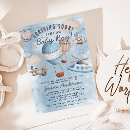 Invitación La Llegada de un Nuevo Aviador: Baby Shower de Niñ
