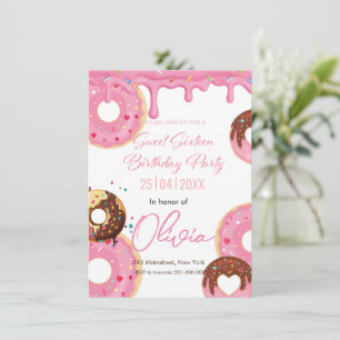 Invitación La llovizna rosa no hace dulces dieciséis años