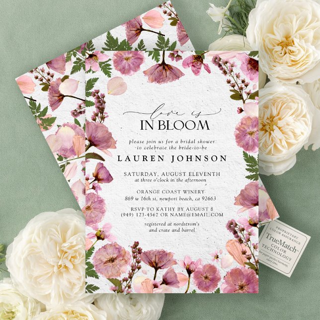 Invitación La lluvia de flores románticas de The Atelier para (Inspired by preserved blooms and the romance of love in full bloom.)