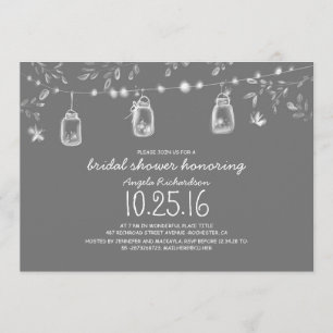 Invitación la luciérnaga enciende la ducha nupcial rústica de
