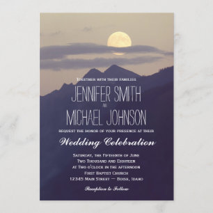 Invitación La Luna Llena que sube sobre casarse de las