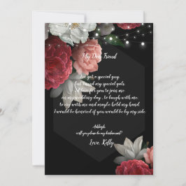 Invitación La luz de cuerdas florales de Borgoña será mi dama