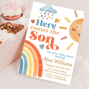 Invitación La luz del sol llega al hijo de Baby Shower