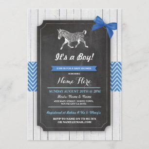 Invitación La madera azul del muchacho del fiesta de Baby