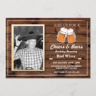Invitación La madera de la fiesta de cumpleaños de las