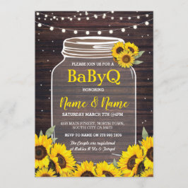 Invitación La madera del tarro del Bbq Baby Shower del