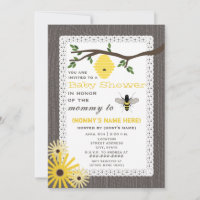 La madera inspiró a la miel Abeja tema Baby Shower