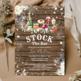 Invitación La Madera Rústica Cae Las Parejas Duchan El Bar