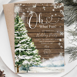 Invitación La Madera Rústica Evergreen ¡Qué Diversión! Fiesta