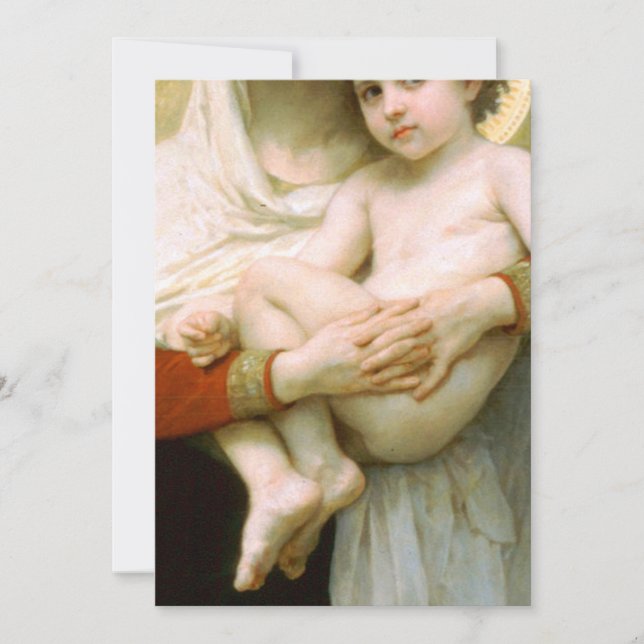 Invitación La Madonna De Los Rosas William Adolphe Bouguereau (Anverso)