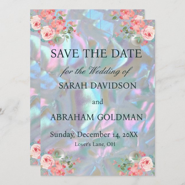 Invitación La madre de la elegante boda de la Perla salva la  (Anverso / Reverso)
