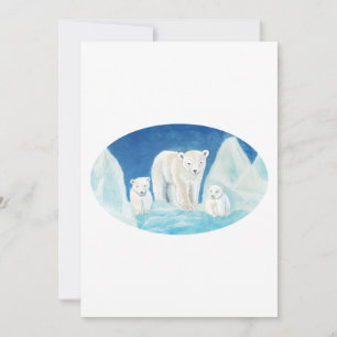 Invitación La madre de oso polar y dos crías