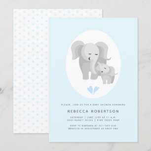 Invitación La madre del elefante gris y la ducha del niño luz