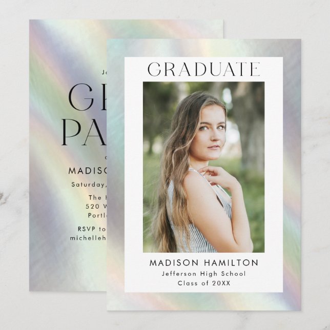 Invitación La Madre del Partido de Graduación Fotográfica de  (Anverso / Reverso)